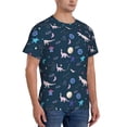 thumbnail image 2 of Vsdgher Space Dinosaur Print Men's Dry Fit Mesh Athletic Shirts Moisture Wicking Tennis T-Shirt Tops, 2 of 9