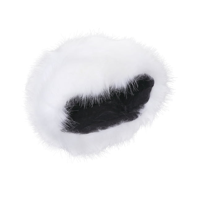 EeaseMX Gorro de piel sintética para invierno, cálido, a la moda, con orejeras de esquí mullidas y para clima frío, para niñas y mujeres (blanco)