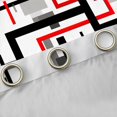 thumbnail image 4 of Homewish Patchwork Geometric Checkered Curtains Pack of 2 (42x84 Each),Striped Lines Pattern Curtains Blackout,White Red Gray Bedroom Curtains For Men Women,Super Cozy Room Decor, 4 of 6