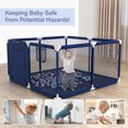 thumbnail image 5 of Baby Playpen, Play Yard, Baby Playards, 50x50x26inch Infant Travel Play Game Fence,Blue, 5 of 6
