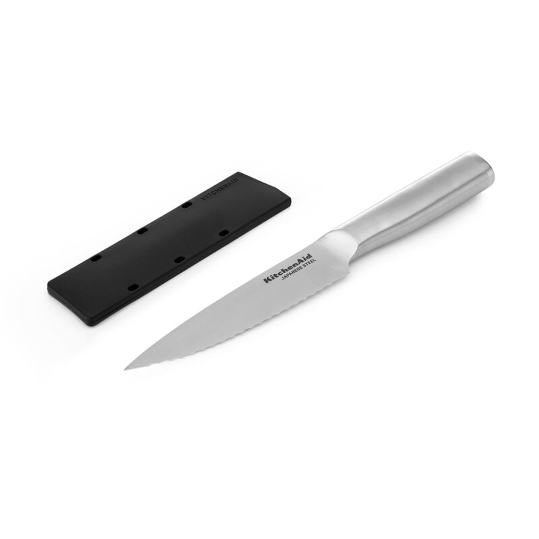 KitchenAid Gourmet 5.5-Inch Forged Serrated Utility Knife with Blade Cover, Stainless Steel Handle