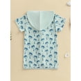 thumbnail image 6 of BemeyourBBs Toddler Baby Girls Boys Swim Cover Up Swimwear Kids Swimsuit Coverup Zip-Up Beach Bathing Suit Robe Short Sleeve Hooded Coverups Beachwear, 6 of 9