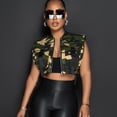 thumbnail image 2 of Chaleco de primavera para mujer, chaqueta corta sin mangas con bolsillos y hebilla, camisetas sin mangas con cremallera, ropa de trabajo Sexy, ropa de calle de carga, chaleco de otoño Y2K 2023, 2 of 5