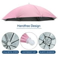 thumbnail image 4 of Uxcell Umbrella Hat 27Inch Hands Free Umbrella Cap for Fishing Camping Pink, 4 of 6
