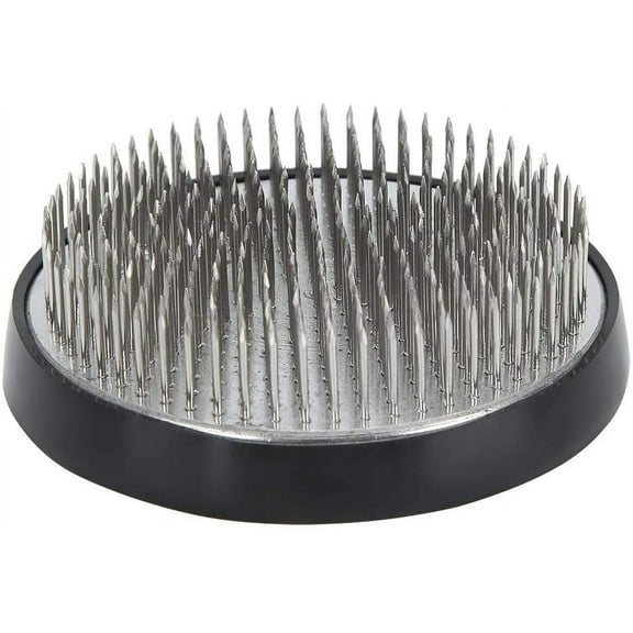 Ikebana Round Flower Kenzan, Japanese Style Kenzan Frog Flower Arrangement Holder Needle Arranging Tool Accessories(Stainless Steel Needle)