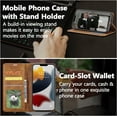 thumbnail image 2 of Premium PU Leather Flip Folio Case for iPhone 15 Pro Max, Magnetic Closure Protective Case Kickstand Function Card Cash Slots Shockproof Durable Wallet Cover Soft TPU Inner Phone Case - Brown, 2 of 17