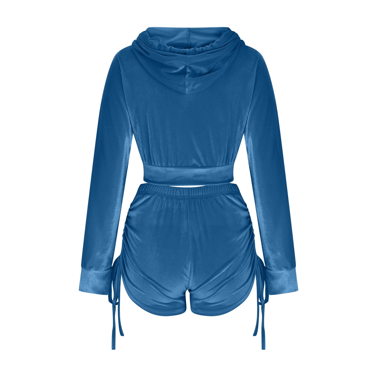 スケートボード hardieshardware Velour zip up set up L Velvet Shorts Set for Women Two Piece Full Zip Up Hoodie