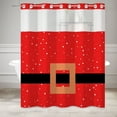 thumbnail image 4 of Mizhona Black and Red Christmas No Hooks Shower Curtains with Snap in Liner Minimalist Xmas Snowflake Hookless Fabric Bathroom Curtain，71"× 83", 4 of 4