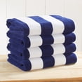 thumbnail image 6 of 100% Cotton Cabana Striped Beach & Pool Towels (4 Pack - 30" x 60", Navy), 6 of 6