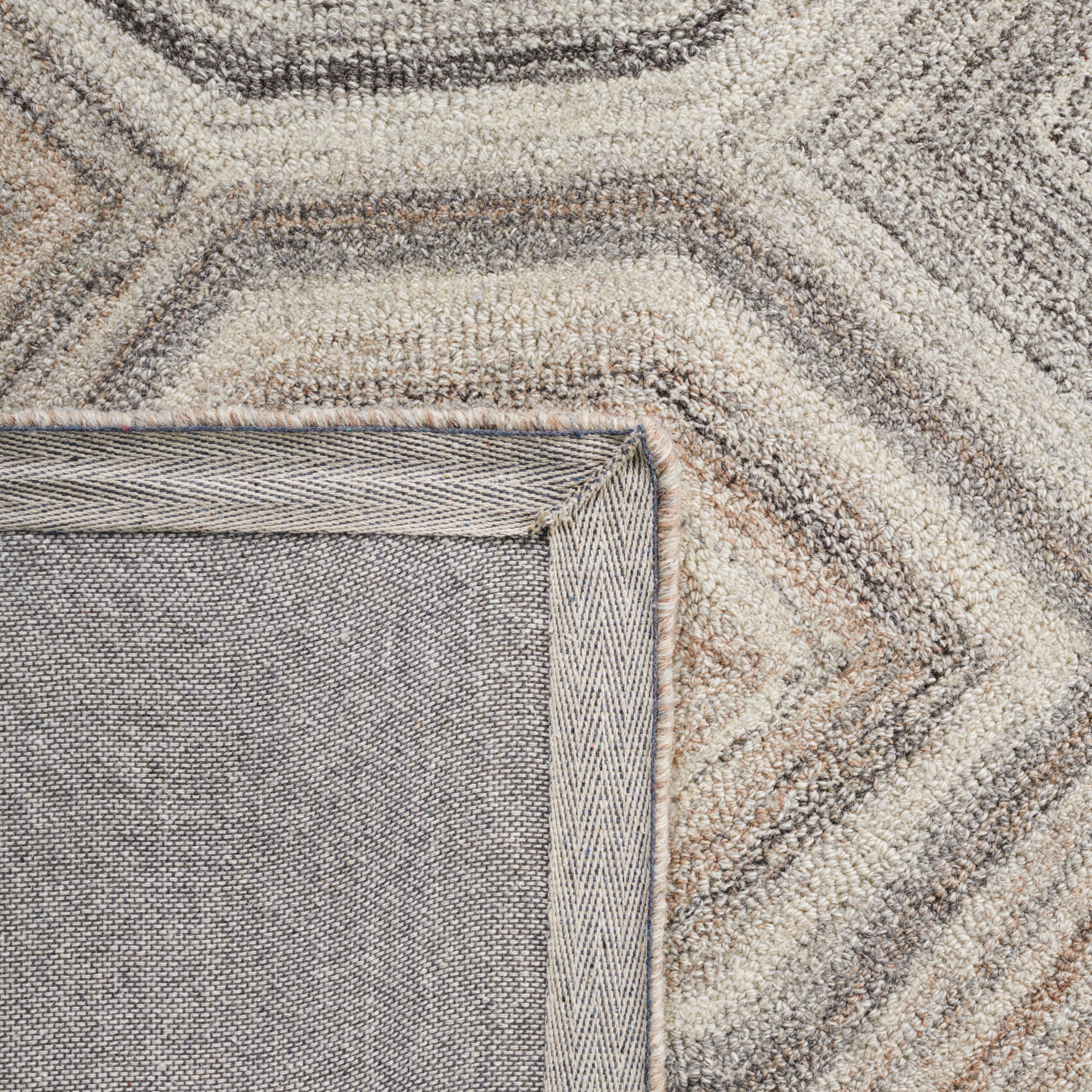 SAFAVIEH Abstract Benton Geometric Wool Area Rug, Natural/Gray, 8' x 10'