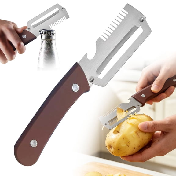 Stainless Steel Vegetable Peeler, Dienrx Multi Function Peeler, Dual Purpose Kitchen Accessory For Peeling Potatoes, Carrots, Squash, And Bottle Opening