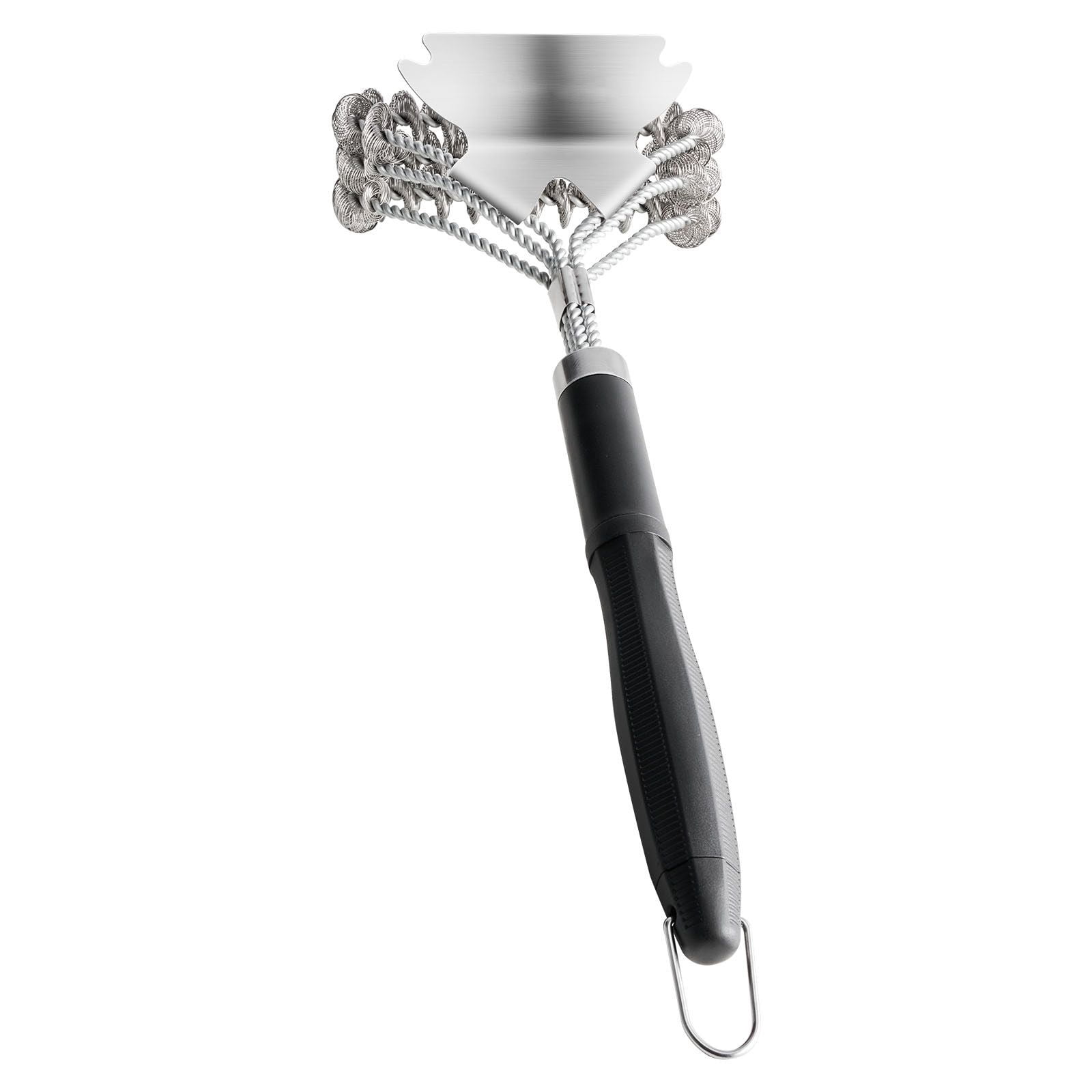 Stainless Steel Grill Brush and Scraper, Bristle-Free BBQ Cleaner, 17 Inch Heavy Duty Grill Cleaning Tool