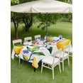 thumbnail image 5 of 60x84 Inch Outdoor Tablecloth with Umbrella Hole Zipper Rectangle Yellow Lemon Rectangular Tablecloths Outside Waterproof Blue Flower Botanical Blossom Motif Spring Patio Table Cover for Picnic Party, 5 of 8