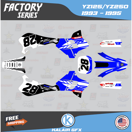 Kalair GFX Graphics Kit for Yamaha YZ125 (1993-1995) Factory Series Kalair GFX Graphics Kit for Yamaha YZ125 (1993-1995) Factory Series