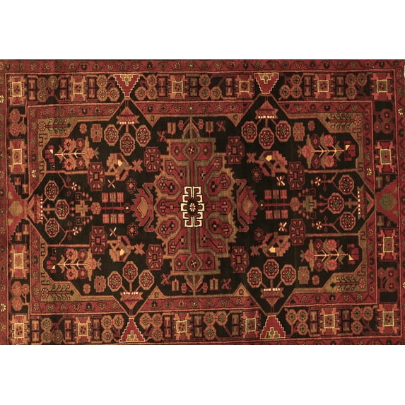 Ahgly Company Indoor Rectangle Persian Brown Traditional Area Rugs, 6' x 9'