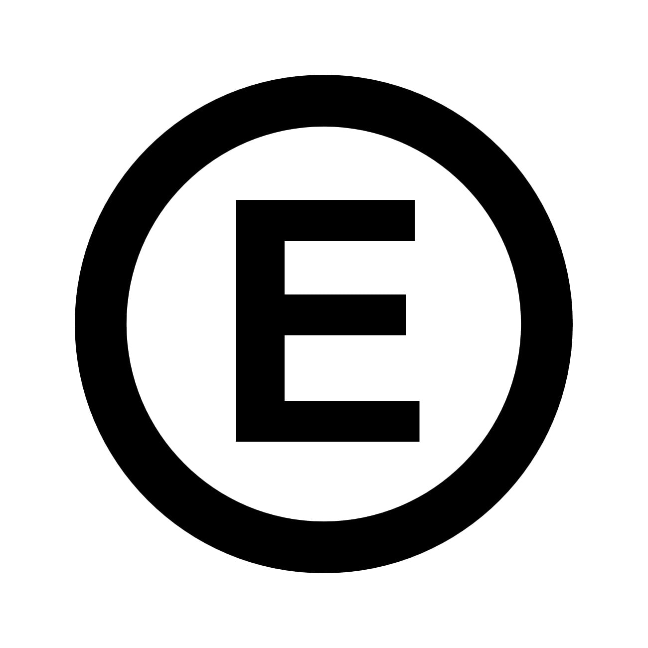 E Sticker Decal Die Cut - Self Adhesive Vinyl - Weatherproof - Made in ...