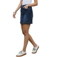 thumbnail image 4 of Denim Skirt for Women's Casual High Waisted Jean Skirt with Pockets XS Deep Blue, 4 of 6
