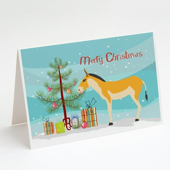 Turkmenian Kulan Donkey Christmas Greeting Cards and Envelopes Pack of 8