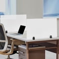 thumbnail image 4 of Dual Frosted Plexiglass 30 x 18 inch Clamp-on Desk Privacy Panels, Acrylic Desk Dividers, Office Partitions, Pack of 2, 4 of 16
