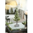 thumbnail image 4 of Home Decor Accessories Set of 2, 13.5" christmas PVC Tree On Wood Base With Snow,Household Decor Items, 4 of 12