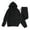 Black, variant on Sweatsuits 2pcs Sets Men Velvet Solid-Color Casual Loose Pocket Drawstring Long Pants Sweatshirt Long Sleeve Hooded Set,Black L