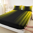 thumbnail image 3 of Feelyou Yellow Stripes Ombre Full Size Sheets, Teens Abstract Lines Bed Sheets, 4-Piece, 3 of 7