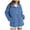 Blue, variant on BangWanChi Puffer Jacket Womens with Hood Women's Solid Winter Faux Coats Long Sleeve Lapel Pockets Fleece Jacket Casual Trendy Outerwear Beige XL