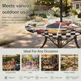 thumbnail image 6 of Round Outdoor Tablecloth with Umbrella Hole and Zipper, Kitchen Chef Tablecloth with Elastic Waterproof, Vintage Rustic Cheese Wine Coking Checked Patio Table Covers for 36" - 44" Picnic Pool Tables, 6 of 9