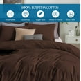 thumbnail image 6 of SRP Linen 500 Thread Count Chocolate Stripe 100% Egyptian Cotton Premium Duvet Cover, King, 6 of 6