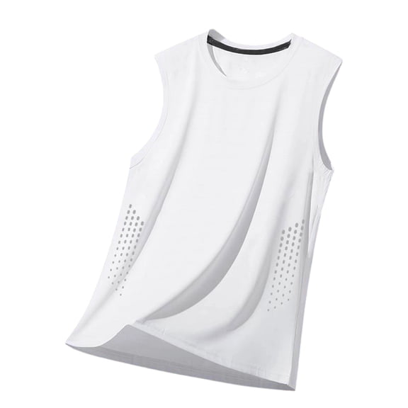 Bosfbaoi Men's Perforated Side Sleeveless Workout Shirt, Moisture Wicking Quick Dry Athletic Tank Top, Breathable Sportswear for Men's Outdoor and Gym Activities