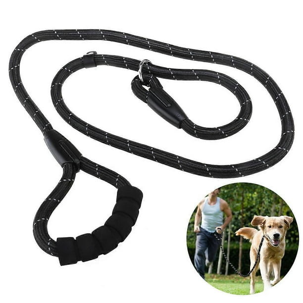 UEETEK Reflective Dog Training Leash Rope Sponge Handle Control Dog Lead Rope for Running Walking Hiking (Black)