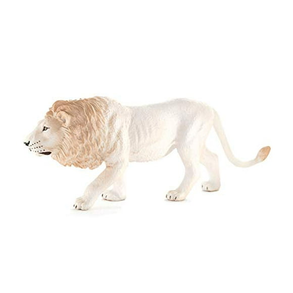 Mojo Lion Blanc Réaliste Jouet de la Faune Internationale Réplique Peinte à la Main Figurine