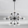 thumbnail image 2 of Warehouse of Tiffany Masakee 12-light Sputnik Metal Chandelier with Clear Glass Globe Shades, 2 of 5