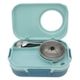 thumbnail image 2 of Thermal Lunch Box, Grid Design Leakage Proof Insulated Bento Box Healthy Reusable  For Picnic For Office For Home Blue, 2 of 8