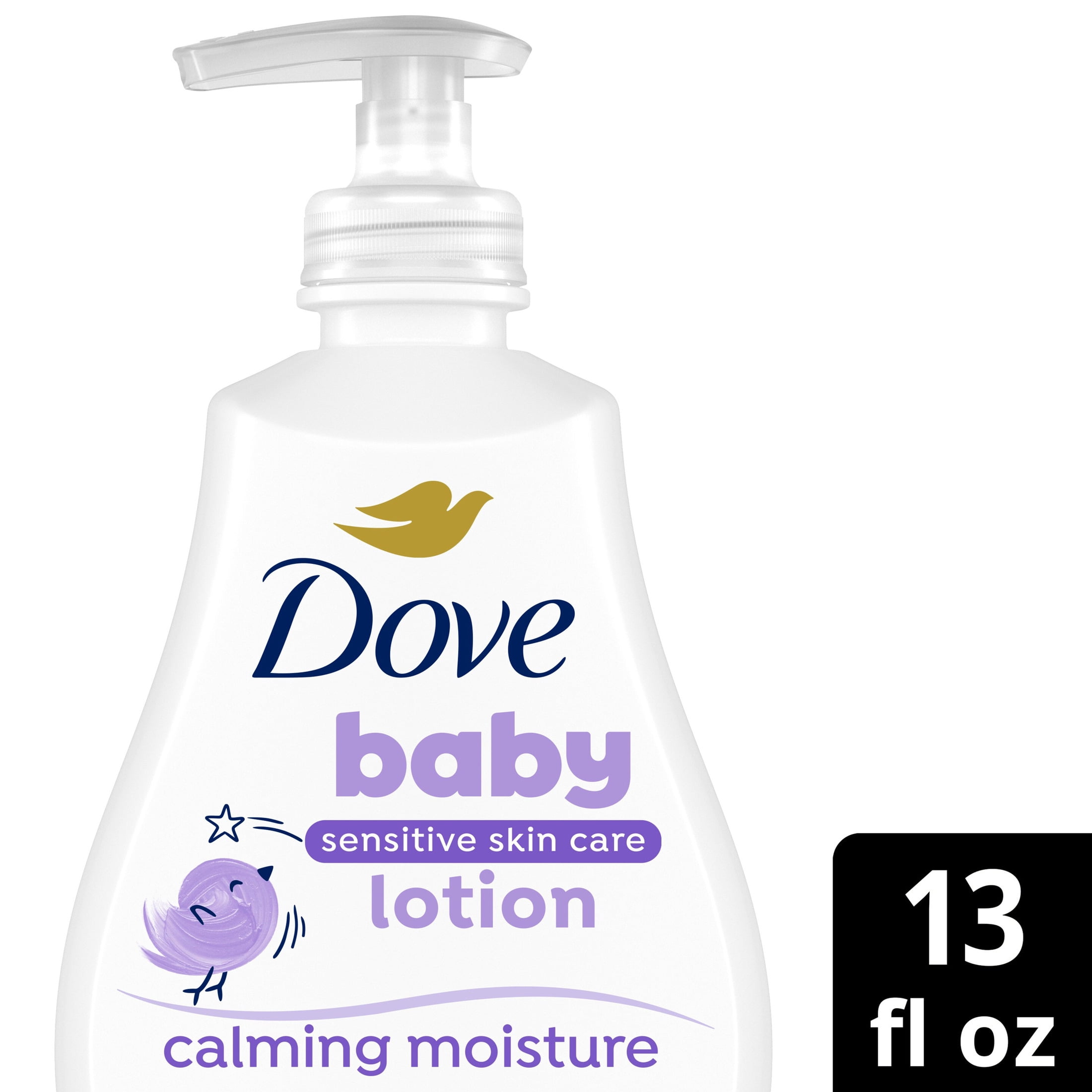 (4 pack) Dove Sensitive Skin Care Baby Lotion For A Soothing Scented Lotion Calming Moisture Hypoallergenic And Dermatologist-Tested, 13 fl oz