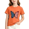 thumbnail image 2 of Amidoa Girls Short Sleeve Graphic Cute 4th of July T-Shirts Casual Tops Kids Soft Summer Crewneck Tees Hot Pink Size 140, 2 of 6