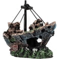 thumbnail image 2 of Aquarium Decoration, Fish Tank Ornaments Shipwreck Decor Sunken Ship for Freshwater Saltwater Tanks 14.5*12*5.5cm, 2 of 5