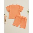 thumbnail image 4 of Arvbitana Toddler Girls Summer Clothes Letter Print T-shirt Short Sleeve Tops with Elastic Waist Shorts 2Pcs Outfits Infant Baby Casual Short Pants Sets 6M 12M 18M 24M 3T, 4 of 9