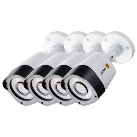 Range Bullet Camera Defender HD 1080p Long Range Night Vision 4 Pack Bullet Security Cameras (Refurbished) ()