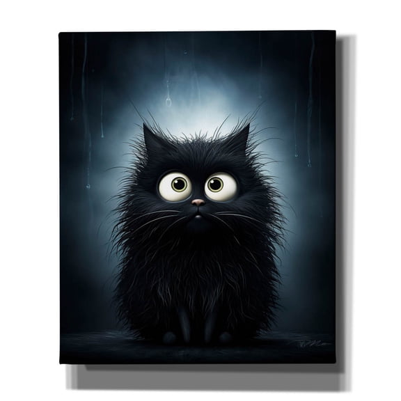 Epic Graffiti 'Funny Black Cat' by Momart Canvas Wall Art, 20" x 24"