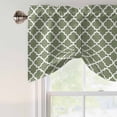 thumbnail image 3 of Green Morocco Tie Up Valance Curtains for Windows, Kitchen Curtains Window Shades, Boho Farmhouse Abstract Geometric Simple Light Filtering Roman Curtain Valances for Bedroom/Bathroom/Cafe 54"x18", 3 of 9