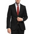 thumbnail image 2 of Nicoletti Mens Suit Slim Fit 2 Piece Two Button Working Buttonholes Jacket Black, 2 of 5