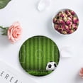 thumbnail image 4 of FMSHPON Green Grass Pitch Soccer Set of 8 Round Coaster for Drinks, Absorbent Ceramic Stone Coasters Cup Mat with Cork Base for Home Kitchen Room Coffee Table Bar Decor, 4 of 6