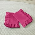 thumbnail image 2 of Grace Linen Ruffle Pillow Shams Standard King Size Set of 2, 20X36 - Microfiber Soft & Breathable & smooth - Ruffle Pillowcases 20X36 - Hot Pink, 2 of 7
