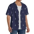 thumbnail image 2 of Kdxio Men'S Hawaiian Shirt For Men Short Sleeve Shirt Anchor Heart Blue Summer Casual Holiday Beach Button Down T-Shirts, 2 of 5