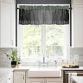 thumbnail image 2 of Black Grey Kitchen Curtains, Modern Abstract Diamond Luxury Gradient 3-Piece Kitchen Curtain Valance and Tiers Set 36 Inch Length, Rod Pocket Half Window Curtains for Cafe Living Room Bathroom, 2 of 3