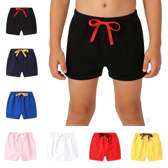 Babcutegg Kids' Summer Casual Shorts with Drawstring Lightweight Clothes for Boys and Girls Black Size 7-8