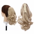 thumbnail image 4 of Benehair Clip In Ponytail Hair Extensions Fashion Claw on Long Cute Wavy Hair Piece 12" Claw Curly Dark Blonde mix Bleach Blonde, 4 of 10