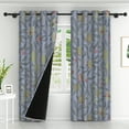 thumbnail image 5 of LFEEY Room Darkening Grommet Curtains, Mauve Botanical Print, 52x72 inches, 2 pcs, 5 of 6