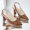 thumbnail image 5 of Mepaouo Women's Slingback Kitten Heels Closed Pointed Toe Stiletto Wedding Party Dress Pumps Shoes, 5 of 8
